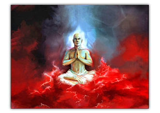 Buddha in the ocean of blood art