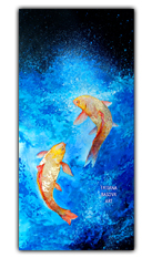 Golden Carps Fish Japanese Art Painting