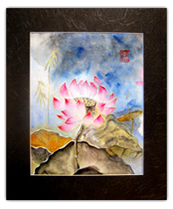 Lotus Flower Japanese Art Painting