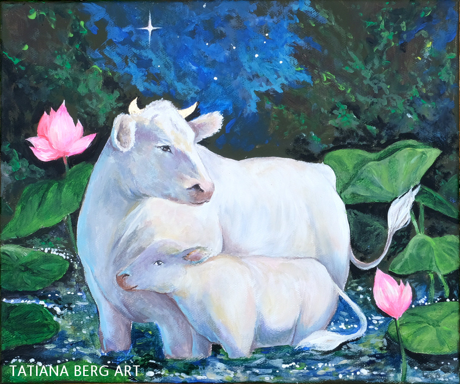 Cute white cows Painting