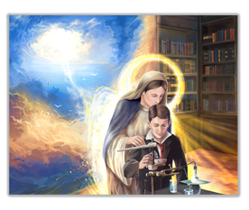 Nikola Tesla Childhood Kid Angel's Kiss Art Painting