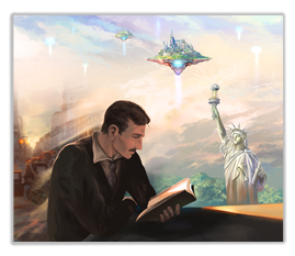 Nikola Tesla Visions of New York Art Painting