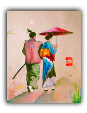 samurai wife woman art painting