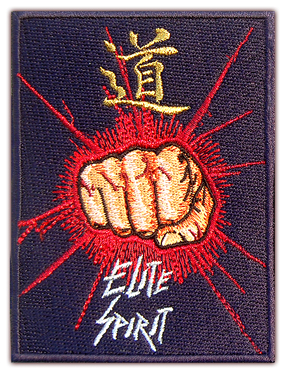 Embroidered patch, Karate, Fist, Utsu, Strike, Martial Arts way character japanese for clothes karategi